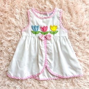 Vintage tulip dress with gingham trim